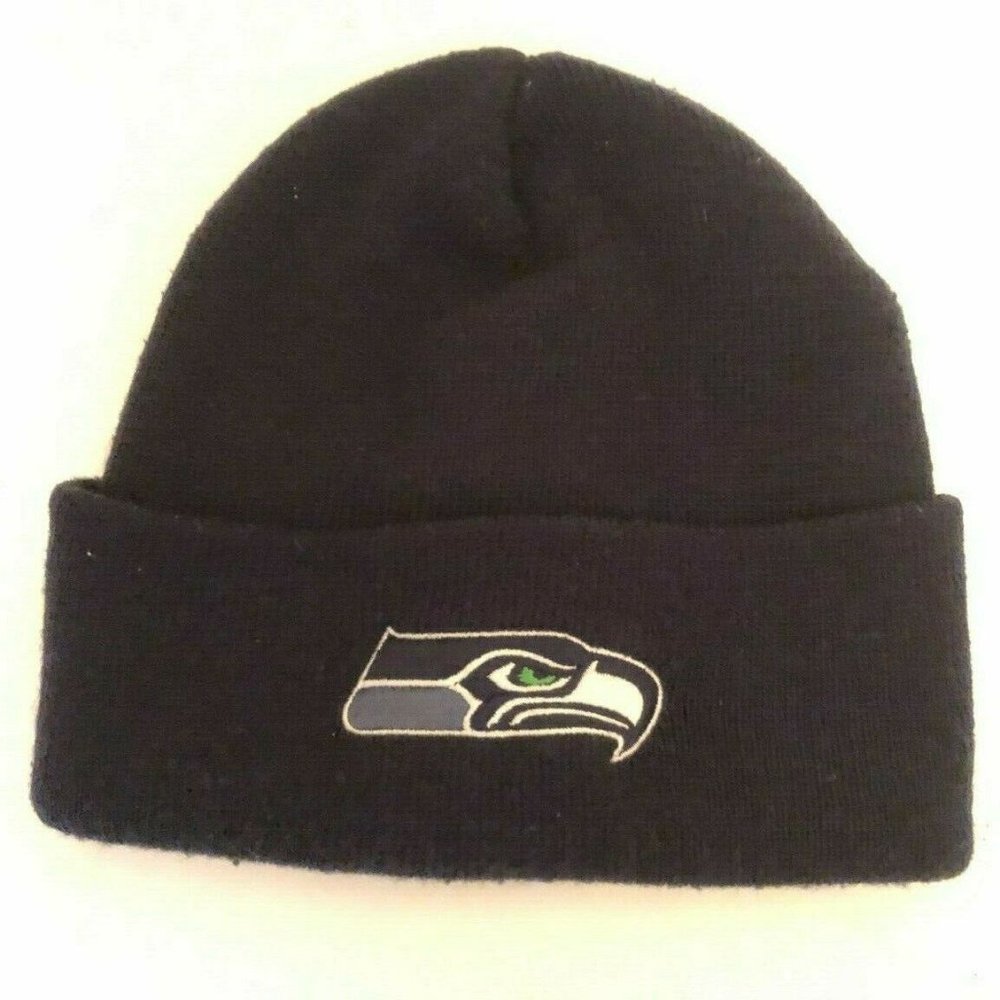NFL Seattle Seahawks Beanie, Dark Blue Color, Seahawks Logo, Clean, One Size